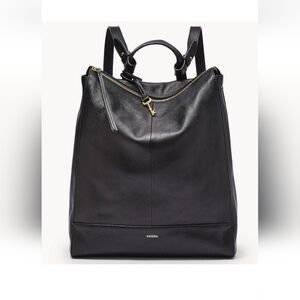 NWT Fossil Elina Large Convertible Backpack Black Leather SHB2976001 NWT $330 FS